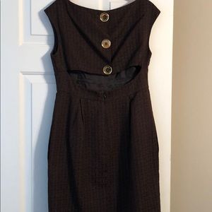 Brown dress with gold buttons
